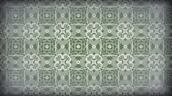 Groen en grijs Vintage decoratieve bloemmotief behang — Stockfoto