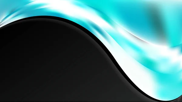 Abstract Turquoise Black and White Wave Business Background Vector Image