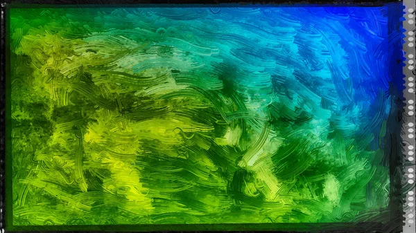 Streszczenie niebieski i zielony szkło efekt malarstwo obraz tła — Zdjęcie stockowe
