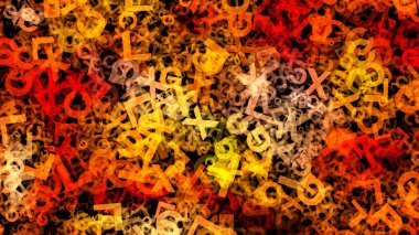 Siyah Kırmızı ve Turuncu Dağınık Alfabe HarflerDoku Arka Plan Resmi