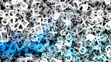 Mavi Siyah Beyaz Alfabe Harfler Doku Arka Plan