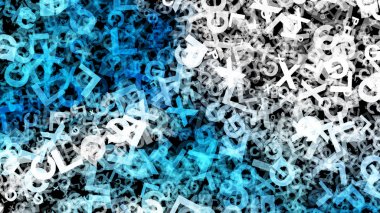 Mavi Siyah ve Beyaz Rastgele Alfabe Doku Arka Plan Görüntüsü