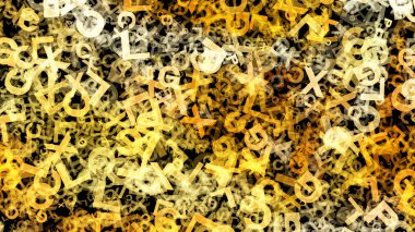 Koyu Turuncu Alfabe Harfler kaos Doku