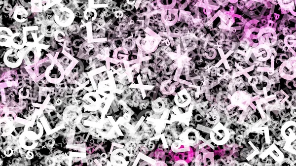 Pink Black and White Random Alphabet Letters Texture