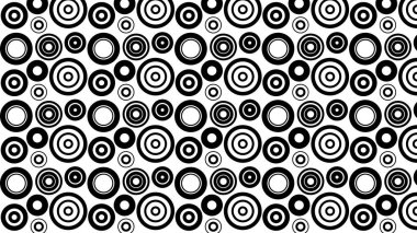 Siyah Beyaz Dikişsiz Eşmerkezli Daireler Desen Arka Plan