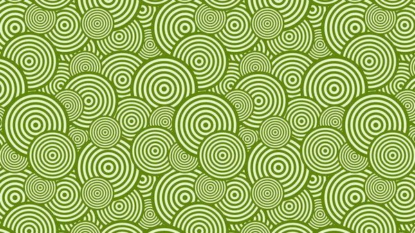 Grüne nahtlose Überlappung konzentrische Kreise Hintergrund Muster Vektorgrafik — Stockvektor