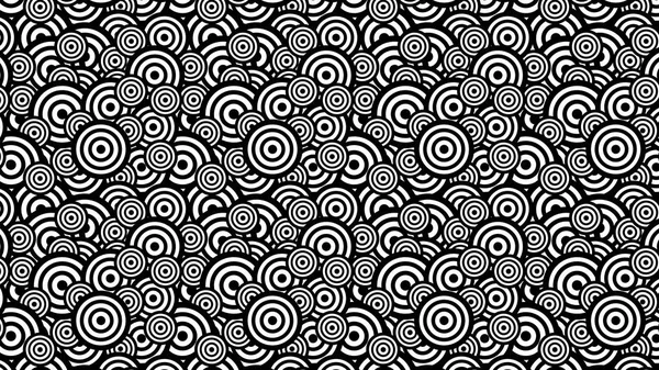 Noir et blanc sans couture chevauchement cercle concentrique motif arrière-plan — Image vectorielle