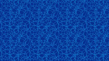 Kobalt Mavisi Dikişsiz Örtüşen Daireler Desen Vektör Çizimi