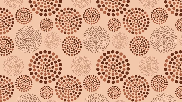 Illustration de motif de cercles concentriques pointillés sans couture marron — Image vectorielle