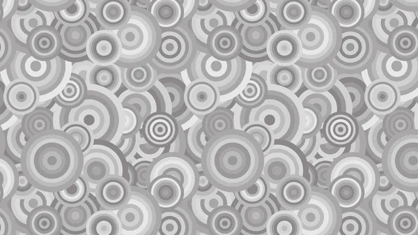 Patrón de círculos concéntricos superpuestos sin costura gris — Vector de stock
