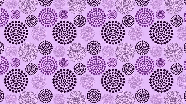 Ilustrador de patrones de círculos concéntricos con puntos geométricos púrpura — Vector de stock