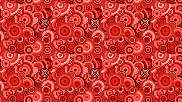 Rouge géométrique chevauchement cercles concentriques motif vectoriel art — Image vectorielle