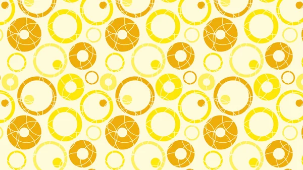 Patrón de círculo geométrico inconsútil amarillo — Vector de stock
