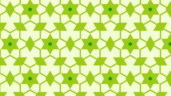 Green Seamless Star Background Pattern — Stock Vector