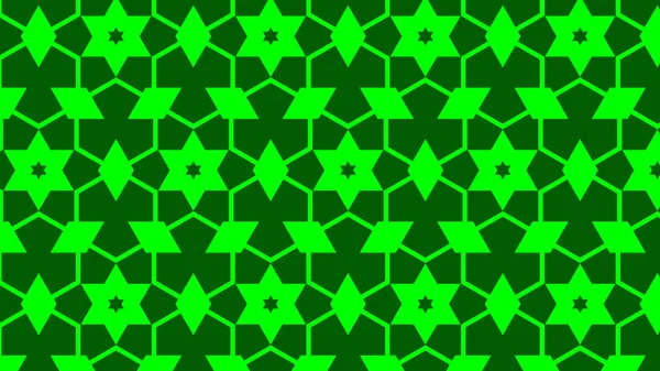 Neonový zelený vzor bezešvých hvězd — Stockový vektor