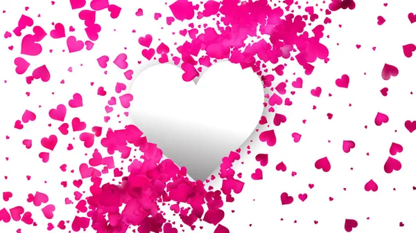 Pink and White Heart Background Vector — Stock Vector