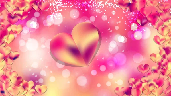 Rózsaszín és sárga szív tapéta háttérkép — Stock Vector