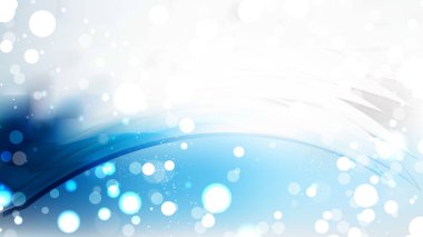 Soyut Mavi ve Beyaz Bulanık Işıklar Arka Plan Görüntüsü