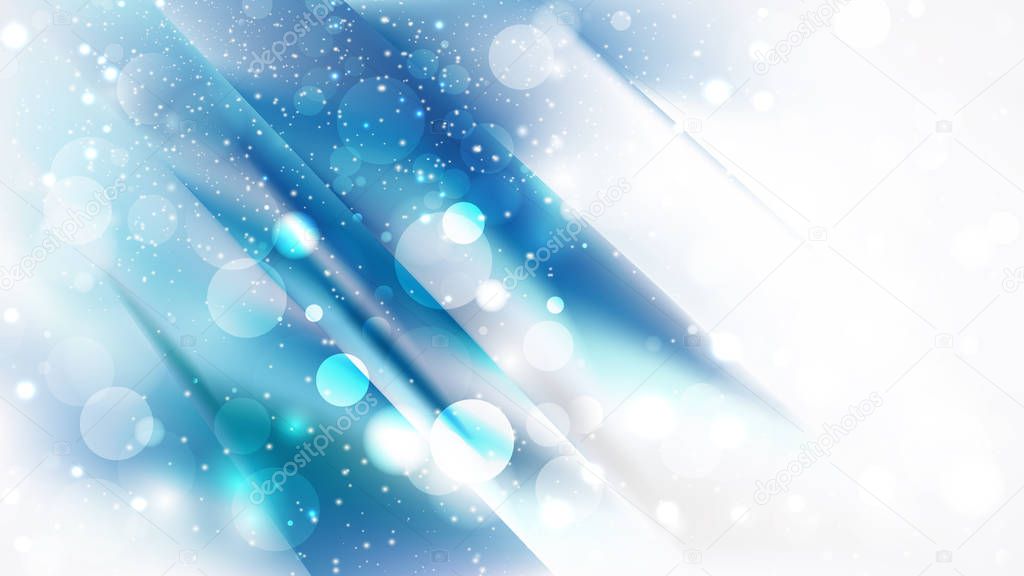 Abstract Blue and White Blurred Lights Background Vector