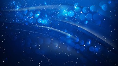 Soyut Cool Mavi Bokeh Işıklar Arka Plan