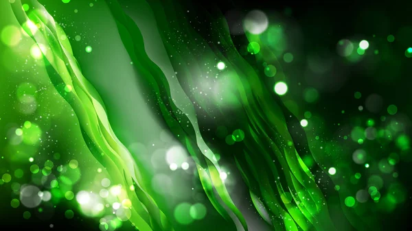Αφηρημένο πράσινο και μαύρο bokeh Αποεστιασμένη φώτα φόντο — Διανυσματικό Αρχείο