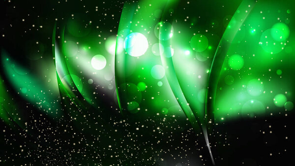 Абстрактно зеленый и черный размытый фоновый вектор Боке
