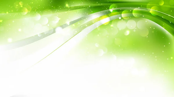 Astratto verde e bianco luci sfocate Immagine di sfondo — Vettoriale Stock