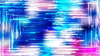 Pembe Mavi ve Beyaz Kaotik Rastgele Çizgiler Soyut Arka Plan