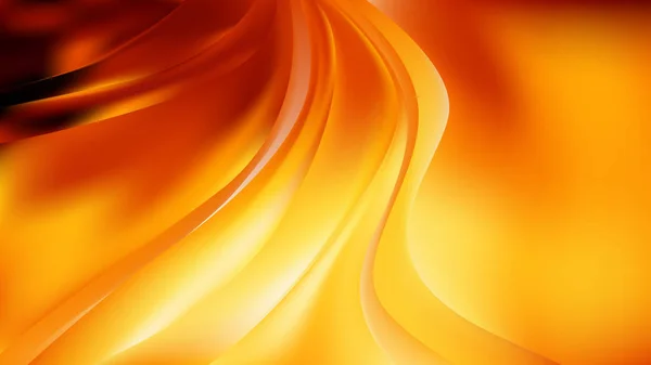 抽象的な輝くオレンジ色の波の背景画像 — ストックベクタ