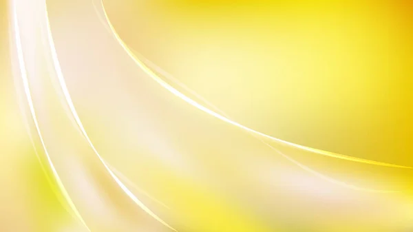 Abstrakt gul och vit glänsande våg bakgrund — Stock vektor