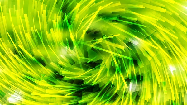 Abstrakte grüne und gelbe überlappende Strudel gestreifte Linien Hintergrundillustration — Stockvektor