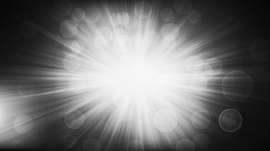 Güneş Işınları Arka Plan ile Siyah ve Beyaz Defocused Işıklar