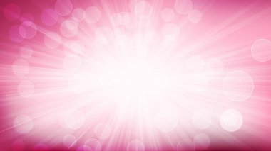 Işık Işınları Arka Plan Vektör İllüstrasyon ile Soyut Pembe ve Beyaz Bokeh Defokus Işıklar