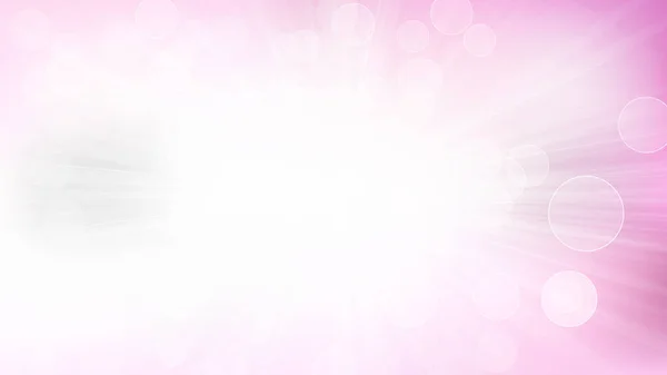 ライトバースト背景ベクトルを持つ抽象的なピンクと白のボケ — ストックベクタ