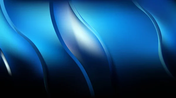 Koele blauwe abstracte curve achtergrond illustratie — Stockvector