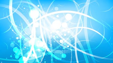 Mavi ve Beyaz Bokeh Işıklar Arka Plan Grafik