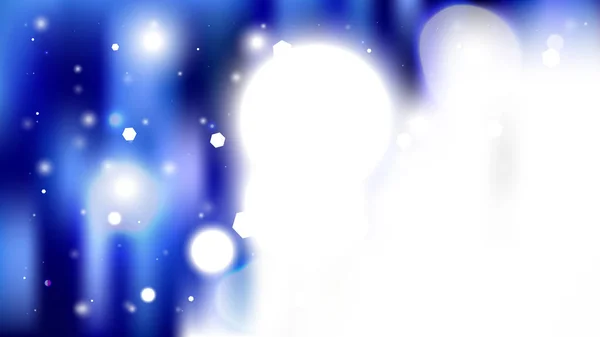 Fondo de luces Bokeh azul y blanco abstracto — Vector de stock