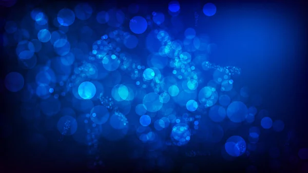 Illustrador de fundo de luzes desfocadas azul fresco — Vetor de Stock