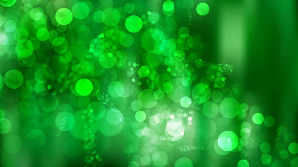 Verde Bokeh Luci sfocate Immagine vettoriale di sfondo — Vettoriale Stock