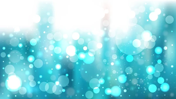 Lumières défocalisées Bokeh turquoise et blanche Arrière-plan Art vectoriel — Image vectorielle