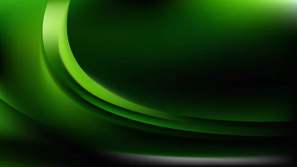 冷绿色抽象曲线背景插图 — 图库矢量图片
