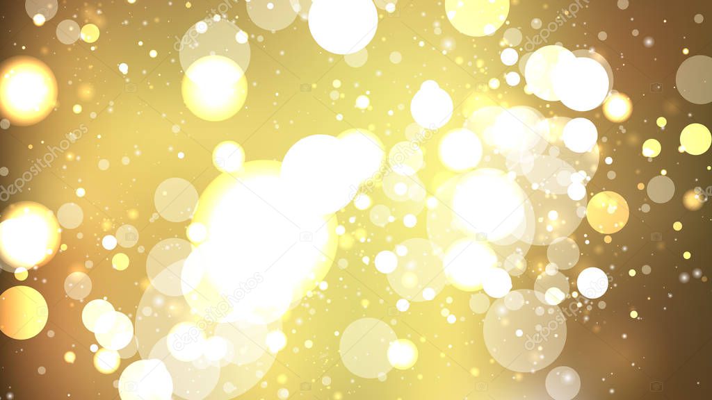 White and Gold Bokeh Background