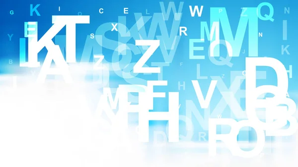 Blauwe en witte alfabet letters achtergrond — Stockvector