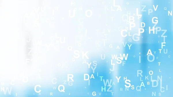 Abstracte blauwe en witte willekeurige letters achtergrond — Stockvector