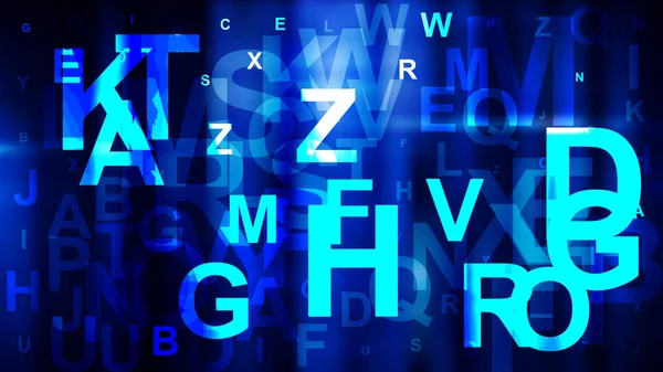 Resumen Cool Blue Scattered Letters Fondo — Vector de stock