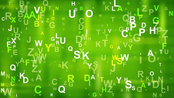 Groene willekeurige alfabet letters achtergrond ontwerp — Stockvector