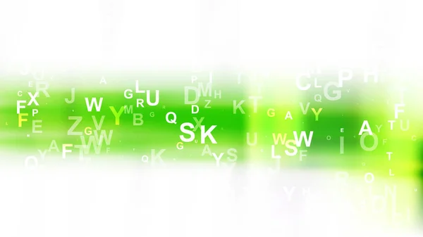 Groene en witte willekeurige alfabet achtergrond — Stockvector