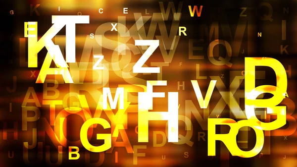 Oranje en zwart verspreide alfabet letters achtergrond vector afbeelding — Stockvector