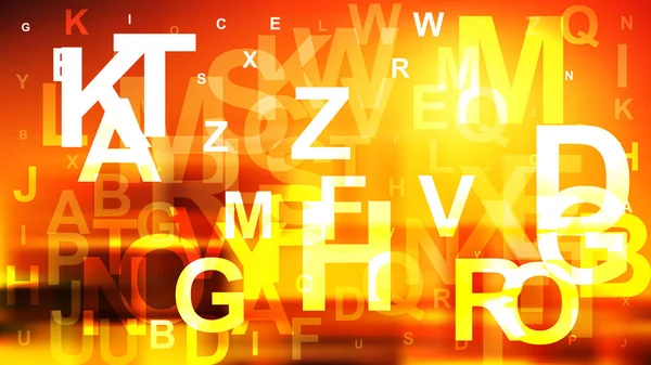 Rode en gele verspreide letters achtergrond vector kunst — Stockvector