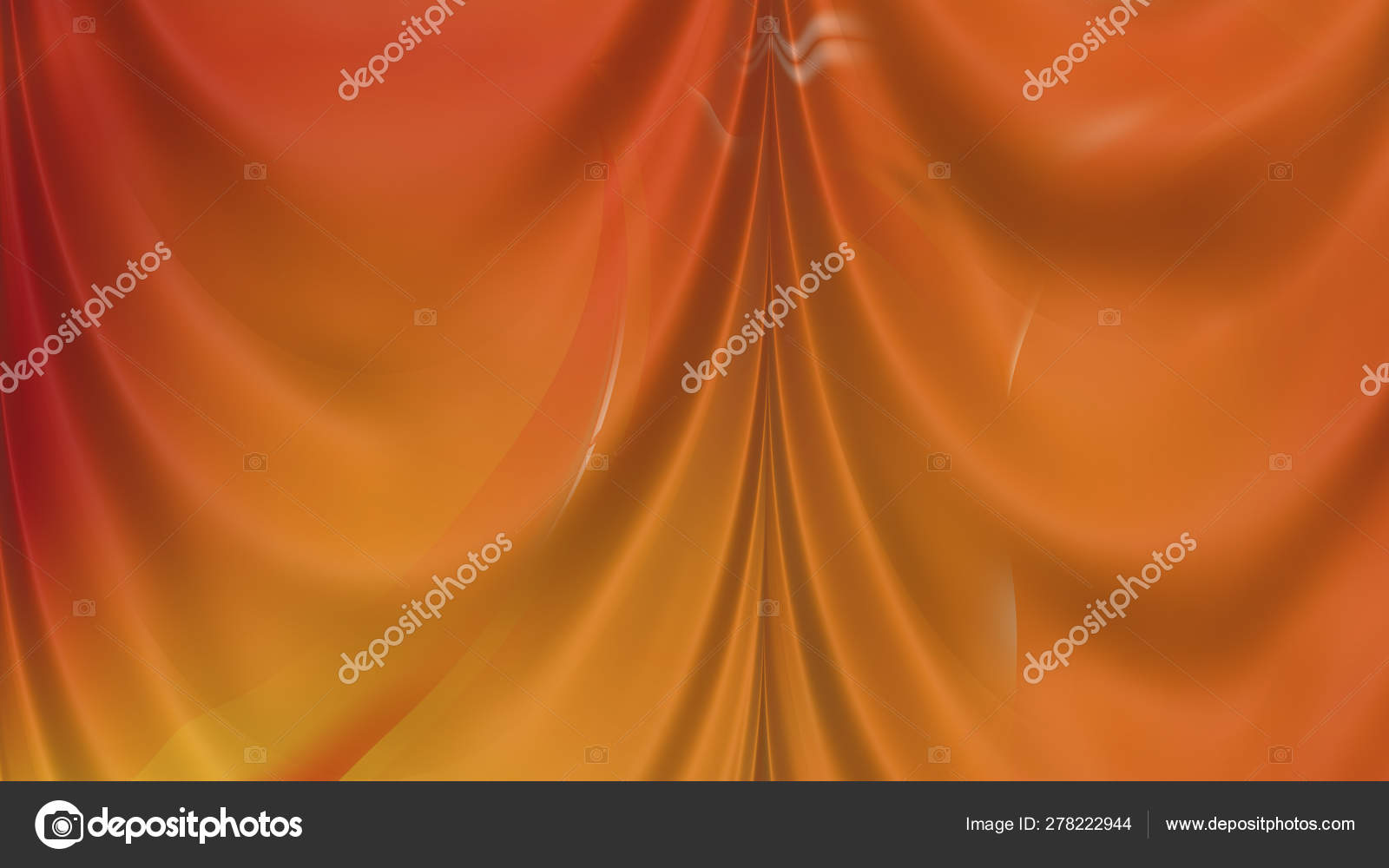 Abstract Orange Satin Drapes Beautiful Elegant Illustration
